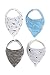 Absorbent Bandana Bibs w/ Adjustable Snaps for Drooling and Teething Baby Boys or Girls - Baby Shower Gift Set by BabyLLone