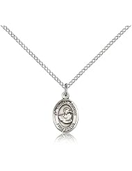 .925 Sterling Silver Saint St. Thomas Aquinas Medal Pendant 1/2 x 1/4 Inches Catholic Schools/Students-9108- Comes with a .925 Sterling Silver Lite Curb Chain Neckace And a Black velvet Box
