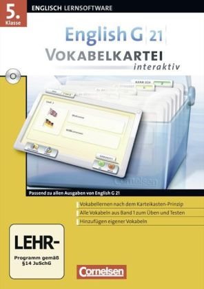 English G 21 - Lernsoftware - Vokabelkarteien interaktiv - zu allen Ausgaben: EG 21 Band 1; 5.Klasse Vokabelkarteien interaktiv zu allen Ausgaben