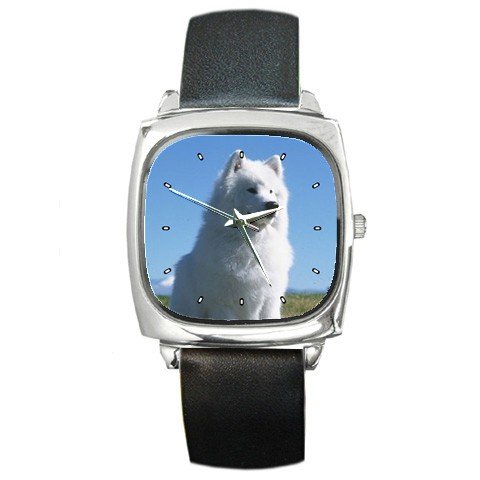 Samoyed Square Metal Watch