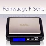F2000 2000g/0,1g-1000g/0,05g Taschenwaage Feinwaage Digitalwaage Goldwaage Münzwaage - 94x68 mm Edelstahl Wiegefläche -