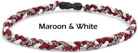 Package of 10 Maroon White Tornado Necklaces