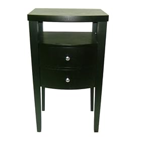 Side Table with Drawer - Black