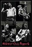 Poster - Red Hot Chili Peppers Poster Band + ALU-Rahmen, schwarz von Red Hot Chili Peppers