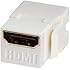 HDMI Inline Keystone Coupler, Snap in for HDMI Wallplate Gold Plated - White
