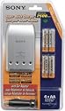 Sony BCG-34HVE4 Quick Battery Charger with Car Kit and 4 AA Ni-MH Rechargeable Batteries