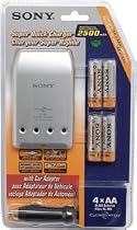 Sony BCG-34HVE4 Quick Battery Charger with Car Kit and 4 AA Ni-MH Rechargeable Batteries