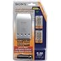 Sony BCG-34HVE4 Quick Battery Charger with Car Kit and 4 AA Ni-MH Rechargeable Batteries