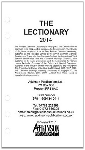 The Parson's Pocket Book Lectionary 2014