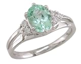 18KT White Gold Mozambique Paraiba & Diamond Ring