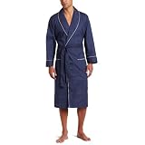 Nautica Men's Woven Mediterranean Dot Robe, Peacoat, Large/X-Large
