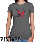 NCAA Eastern Washington Eagles Ladies Charcoal Distressed Logo Vintage Slim Fit T-shirt