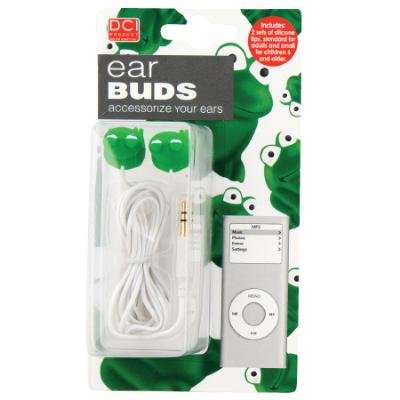 FROGS frog GREEN MP3 player HEADPHONES EAR bud ipod earbuds head phones