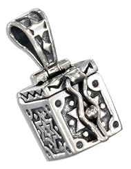Sterling Silver Star Of David Prayer Box Locket with Antiqued Finish