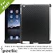 Poetic Smart Shell Smart Cover Partner Snap On Case for iPad 2 Carbon Fiber pattern Faux Leather