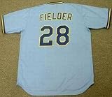 PRINCE FIELDER Milwaukee Brewers 1980's Majestic Cooperstown Throwback Away Jersey, LARGE