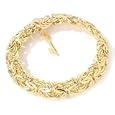 14K White, Rose or Yellow Gold 8.25" Oro Byzantine Bracelet