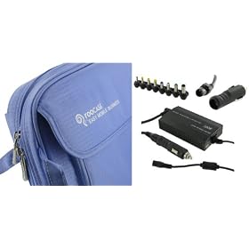 rooCase Gateway LT3200 11.6-Inch NetbookNetbook Carrying Bag with AC and DC Adapter Charger Home / Car / Airplane -Multifunctional Messenger / Backpack - Blue