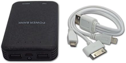PowerEquip External Rechargeable Battery 6600mAh Dual Port Power Bank for Tablet PC, Smartphone Power Back up, Apple iPhone, iPad, Samsung Galaxy Tab S3, Nexus, ASUS, HTC, Motrola And More - Black