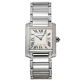 Cartier Tank Francaise Ladies' Watch 18K White Gold Cream Dial Diamond Bezel Diamond Bracelet... by Cartier