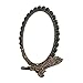 MOIOM Vintage Foldable Peacock Spread Tail Pattern Makeup Hand/Table Mirror,Decorative Mirror (Bronze)