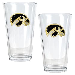 Iowa Hawkeyes NCAA 2pc Pint Ale Glass Set by Great American Products