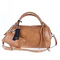 GIANNI CHIARINI Italian Designer Handbag with Pouch in Camel Leather