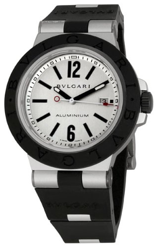 Bvlgari Diagono Aluminum and Black Rubber Mens Watch AL44TAVD/SLN