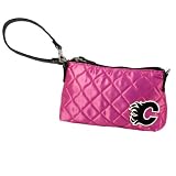 NHL Calgary Flames Pink Quilted Wristlet
