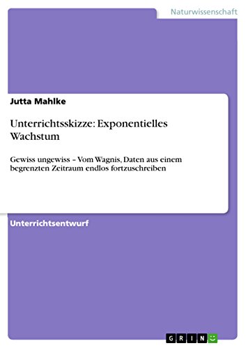 Unterrichtsskizze: Exponentielles Wachstum: Gewiss ungewiss - Vom Wagnis, Daten aus einem begrenzten Zeitraum endlos fortzuschreiben (German Edition)