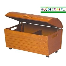 Kids Children's Honey Classic Storage Treasure Chest Toy Box by Guidecraft