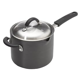 Click here to buy Kitchen Essentials from Calphalon Pro Series Hard-Anodized Saucepan with Straining Lid - 45 qt by Kitchen Essentials.