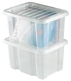 Trexus Quick Shelf System Storage Container Box Plastic with Lid W325xD430xH245mm [Pack 4]