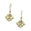 14K Yellow Gold Fleur de Lis Earrings