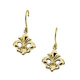 14K Yellow Gold Fleur de Lis Earrings