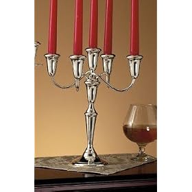 12 High, 11 1 4 Spread, Twist Arm 5 Light Sterling Silver Candelabra