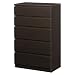 Ikea Kullen Chest with 5 Drawers Black-brown