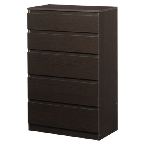 Ikea Kullen Chest with 5 Drawers Black-brown