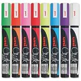 Brand New. uni Chalk Marker Broad Bullet Tip PWE-5M Line Width 1.8-2.5mm Assorted Ref 5046670 [Wallet 8]