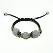 Hand-knotted Twist Bead Jade One-of-a-Kind Bracelet - Adjustable Cord