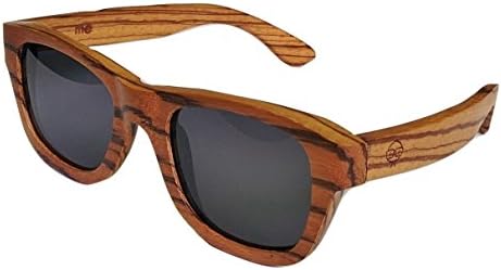 ME Zebrawood Wooden Sunglasses - Polarized Lenses, Round Case