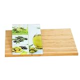 Kesper 55370 Schneidebrett mit Glasplatte Bambus 35 x 25 x 1.6 cm