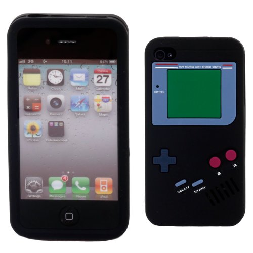 Iphone 4 Gameboy Design Silicone Skin Case, Black Iphone 4 Gameboy Design Silicone Skin Case, Black