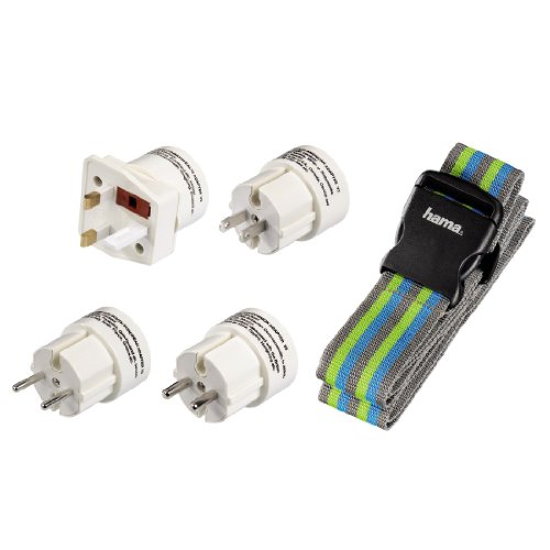 Hama 00105350 2-in-1 Reiseset bestehend aus einem Koffergurt und einem Weltreiseadapter