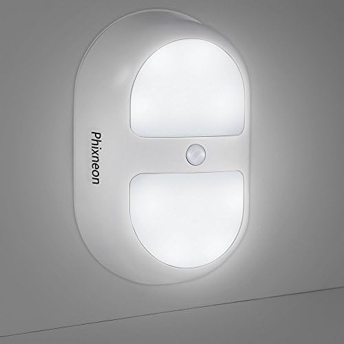 Phixneon Stick-on Anywhere Bright Motion Sensor Light, Wireless Battery Powered LED Wall Night Light, Smart Auto On/Off for Pathway, Staircase, Garden, Closet, Drive Way, Bathrooms, Basement