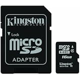 Kingston Digital 16 GB Class 4 microSDHC Flash Card with SD Adapter (SDC4/16GBET)