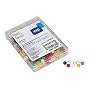 Map Tacks, Plastic, 3/16" Dia Heads, 3/8" Point, Assorted Colors, 100/Box EXP40132