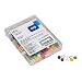 Map Tacks, Plastic, 3 16 Dia Heads, 3 8 Point, Assorted Colors, 100 Box EXP40132