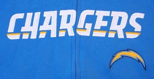 San Diego Chargers Youth Size Large 14 / 16 Team Colors NFL Hooded Full Zipper Kids Sweatshirt / Jacket - Powder Blue