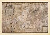 41TVJTATDNL. SL160  Map World Antique Paper 1500 Foots Poster Print